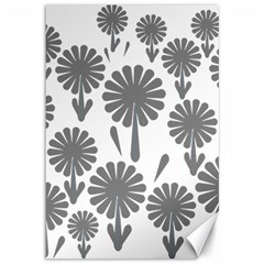 Zappwaits Flowers Black Canvas 12  X 18  by zappwaits