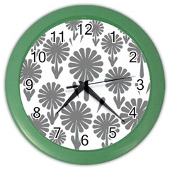 Zappwaits Flowers Black Color Wall Clock by zappwaits