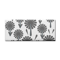 Zappwaits Flowers Black Hand Towel by zappwaits