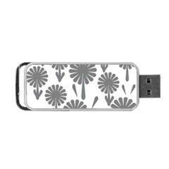 Zappwaits Flowers Black Portable Usb Flash (one Side) by zappwaits