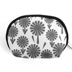 Zappwaits Flowers Black Accessory Pouch (medium) by zappwaits