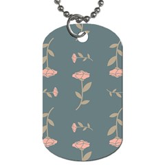 Florets In Grey Dog Tag (two Sides) by WensdaiAmbrose