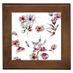 Purple Flowers Bring Cold Showers Framed Tiles by WensdaiAmbrose