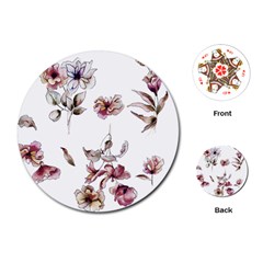 Purple Flowers Bring Cold Showers Playing Cards (round) by WensdaiAmbrose