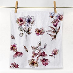 Purple Flowers Bring Cold Showers Face Towel by WensdaiAmbrose