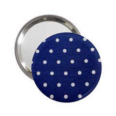 Navy Polka Dot 2 25  Handbag Mirrors by WensdaiAmbrose