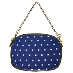 Navy Polka Dot Chain Purse (two Sides) by WensdaiAmbrose