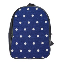 Navy Polka Dot School Bag (large) by WensdaiAmbrose