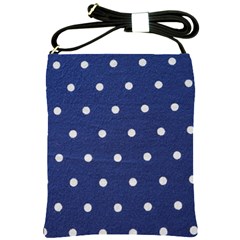 Navy Polka Dot Shoulder Sling Bag by WensdaiAmbrose