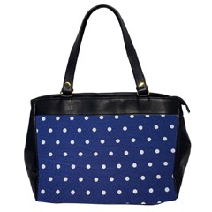 Navy Polka Dot Oversize Office Handbag (2 Sides) by WensdaiAmbrose