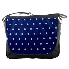 Navy Polka Dot Messenger Bag by WensdaiAmbrose