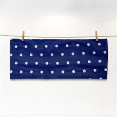 Navy Polka Dot Hand Towel by WensdaiAmbrose