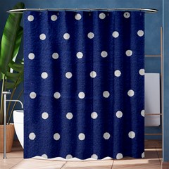 Navy Polka Dot Shower Curtain 60  X 72  (medium)  by WensdaiAmbrose