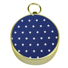 Navy Polka Dot Gold Compasses by WensdaiAmbrose