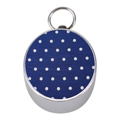 Navy Polka Dot Mini Silver Compasses by WensdaiAmbrose