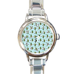 Pineapple Watermelon Fruit Lime Round Italian Charm Watch by Mariart