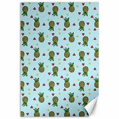 Pineapple Watermelon Fruit Lime Canvas 12  X 18  by Mariart