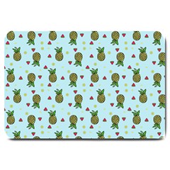 Pineapple Watermelon Fruit Lime Large Doormat  by Mariart