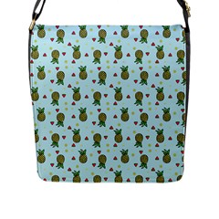 Pineapple Watermelon Fruit Lime Flap Closure Messenger Bag (l) by Mariart