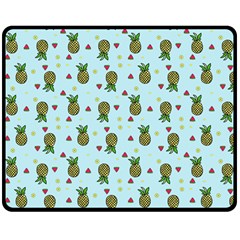 Pineapple Watermelon Fruit Lime Double Sided Fleece Blanket (medium)  by Mariart