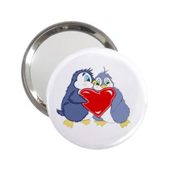 Penguin Love Handbag Mirror (2 25 ) by retrotoomoderndesigns