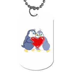 Penguin Love Dog Tag (one Sided) by retrotoomoderndesigns