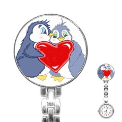 Penguin Love Stainless Steel Nurses Watch by retrotoomoderndesigns