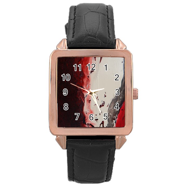 ARMAGEDDON Rose Gold Leather Watch 