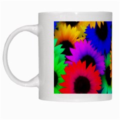 Sunflower Colorful White Mugs by Mariart