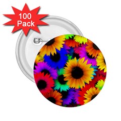 Sunflower Colorful 2 25  Buttons (100 Pack)  by Mariart