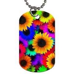 Sunflower Colorful Dog Tag (one Side) by Mariart