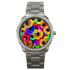 Sunflower Colorful Sport Metal Watch by Mariart