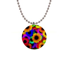 Sunflower Colorful 1  Button Necklace