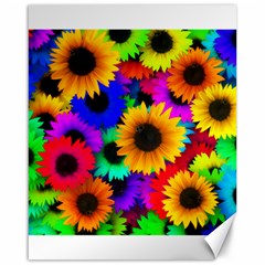 Sunflower Colorful Canvas 16  X 20  by Mariart