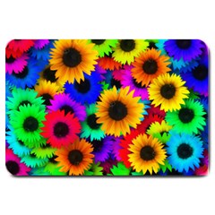 Sunflower Colorful Large Doormat  by Mariart