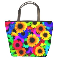 Sunflower Colorful Bucket Bag by Mariart