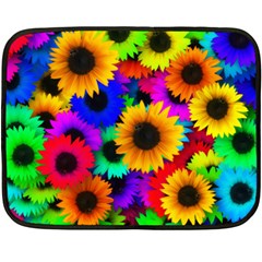 Sunflower Colorful Fleece Blanket (mini) by Mariart