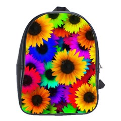 Sunflower Colorful School Bag (large) by Mariart