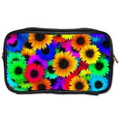 Sunflower Colorful Toiletries Bag (two Sides) by Mariart