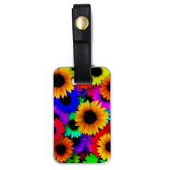 Sunflower Colorful Luggage Tags (one Side)  by Mariart