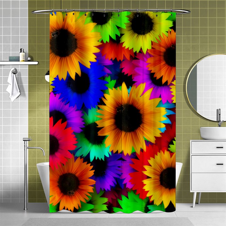 Sunflower Colorful Shower Curtain 48  x 72  (Small) 