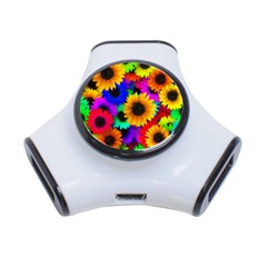 Sunflower Colorful 3-port Usb Hub by Mariart