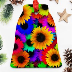 Sunflower Colorful Ornament (bell) by Mariart