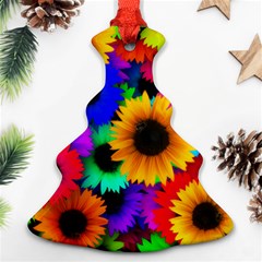 Sunflower Colorful Christmas Tree Ornament (two Sides) by Mariart