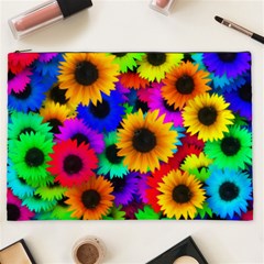 Sunflower Colorful Cosmetic Bag (xxl) by Mariart