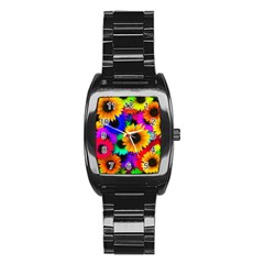 Sunflower Colorful Stainless Steel Barrel Watch by Mariart