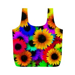 Sunflower Colorful Full Print Recycle Bag (m) by Mariart