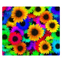 Sunflower Colorful Double Sided Flano Blanket (small)  by Mariart