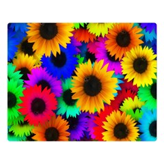 Sunflower Colorful Double Sided Flano Blanket (large)  by Mariart