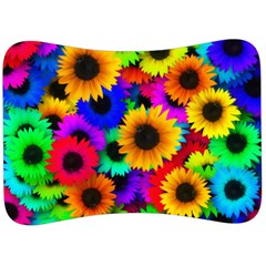 Sunflower Colorful Velour Seat Head Rest Cushion by Mariart